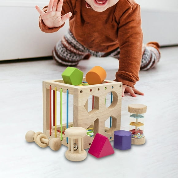Juguetes clasificadores de formas, bloques de formas de cubos, juego de combinación de colores, juguete sensorial para niñas, bebés, niños y regalos