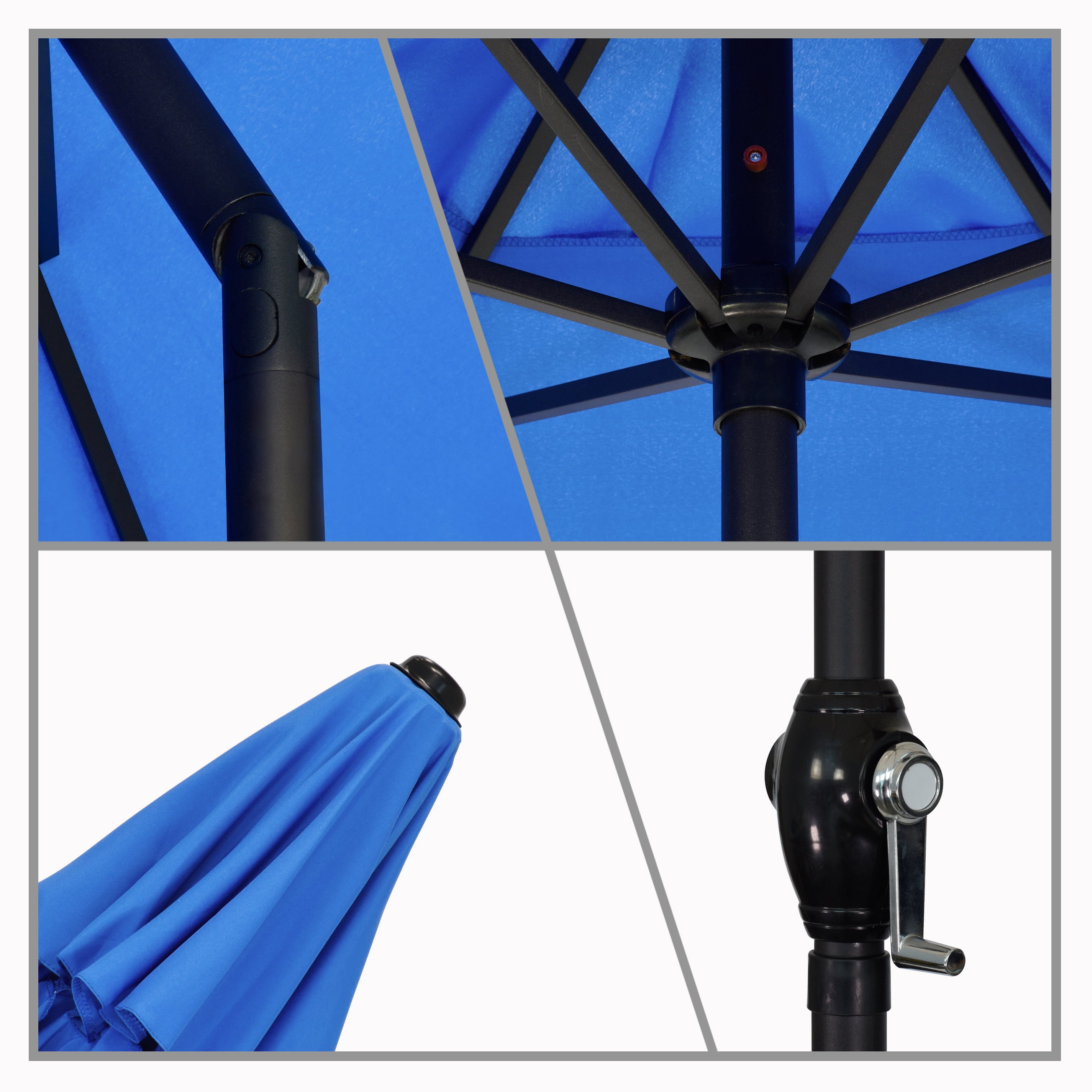 Astella 9' Steel Market Umbrella With Push Tilt in Polyester Pacific Blue