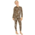 thumbnail image 2 of Stretch Is Comfort Oh so Soft Youth Girl's Set Long Sleeve Crew and Leggings Brown Cheetah Medium, 2 of 6