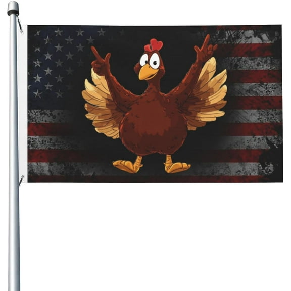Funny Thanksgiving Turkey 3x5 Double Sided Flag Fade Resistant Banner Polyester Flag with 2 Brass Grommets For Indoor Outdoor49