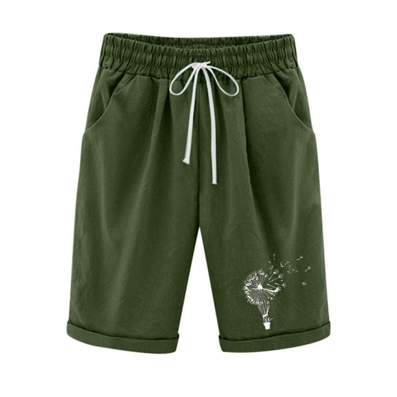 2023 Women's Bermuda Shorts Shorts,Plus Size Long Shorts for Women Knee Length Lounge Athletic Drawstring Elastic Waist Shorts