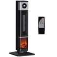 thumbnail image 2 of HOMCOM 31" Freestanding Electric Heater for Indoor Use with Oscillation, Timer, Remote, 1400W, Black, 2 of 9