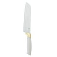 thumbnail image 2 of Magnifique ensemble de 2 couteaux Santoku blancs et dorés, 2 of 4