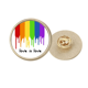 thumbnail image 1 of El amor es amor LGBT Arcoiris de color Broche de oro metálico circular, 1 of 3