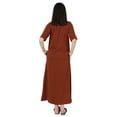 thumbnail image 4 of Inkmeso Solid Long Nightgown For Womens V-Neck Loungewear Casual Sleep Dress With Pockets, 4 of 7