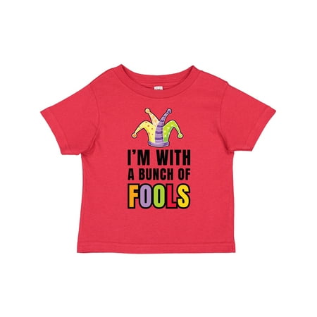 

Inktastic Im with a Bunch of Fools with Jester Hat April Fools Day Boys or Girls Toddler T-Shirt