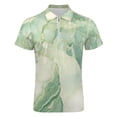 thumbnail image 4 of Marble Texture Men Zipper T-shirt Summer Casual Short Sleeve T-shirt Top, 4 of 7