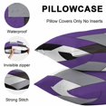 thumbnail image 5 of Purple Grey Geometric Throw Pillow Covers 16x16 Inch Set of 2, Modern Black White Abstract Art Waterproof Outdoor Pillow Covers, Decorative Cushion Pillowcases for Couch, Sofa, Bed, Garden, Patio, 5 of 9