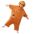 thumbnail image 3 of Halloween Themed Silly Goofy Onesie for Kids- Frog Onesie Funny Monster Pajamas Fleece Jumpsuit Hooded Cozy Plush Loungewear (No Shoes Included and Comb) Orange 3-4 Years, 3 of 9