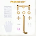 thumbnail image 6 of WOWOW Wall Mount Tub Filler Gold Bathtub Faucet Long Spout Reach 2 Cross Handles Tub Faucet with Brass Rough in Valve Included, 6 of 9