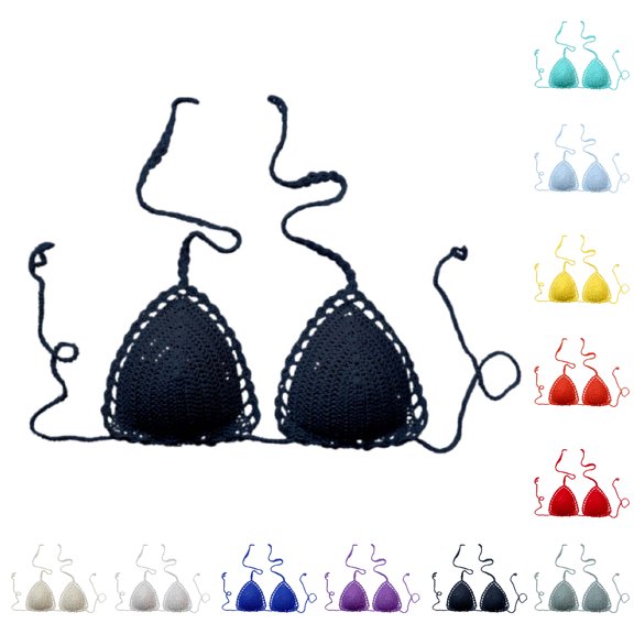 Womens Bikini Top X Back Self Tie Supportive Bathing Suit Top Minimalist Swimwear Swim Top Only