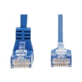 thumbnail image 4 of Tripp Lite Down-Angle Cat6 Gigabit Molded Slim UTP Ethernet Cable (RJ45 Right-Angle Down M to RJ45 M), Blue, 10 ft. - Patch cable - RJ-45 (M) to RJ-45 (M) down-angled - 10 ft - UTP - CAT 5/5e/6 - molded, stranded - blue, 4 of 6