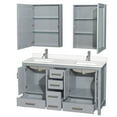 thumbnail image 3 of Wyndham Collection Wcs141460d-Qtz-Unsmed Sheffield 60" Free Standing Double Basin Vanity, 3 of 7