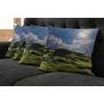 thumbnail image 2 of Ambesonne Nature Throw Pillow Cover 4 Pack, Summer Pasture Grassy Hills, 20", Green Blue, 2 of 6