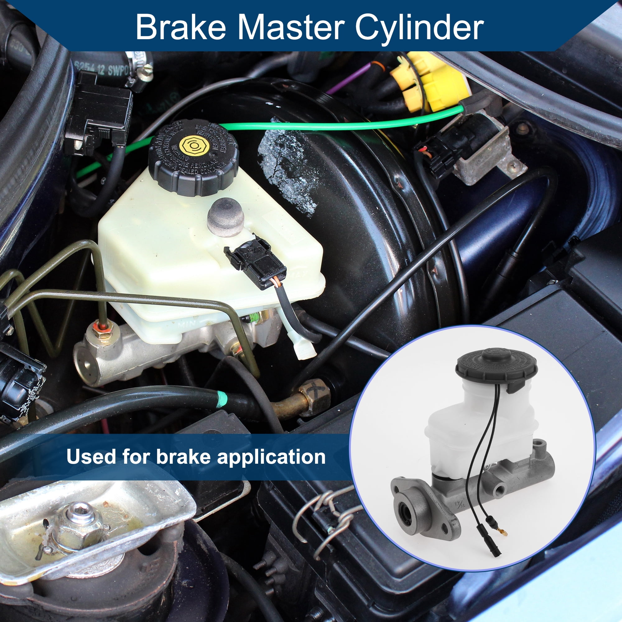 Unique Bargains No.46100S04A01 Brake Master Cylinder with Reservoir for Honda Civic 1996-2000 Engine Compartment Hydraulic Master Cylinder Durable Aluminum Alloy 1 Pc Silver Tone White