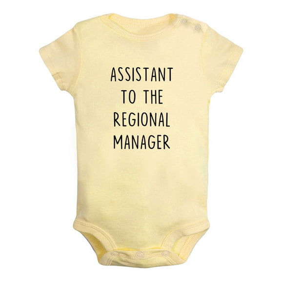 iDzn Assistant to the Assistant Regional Manager Funny Rompers For Babies, Newborn Baby Unisex Bodysuits, Infant Jumpsuits, Toddler 0-12 Months Kids One-Piece Oufits (Yellow, 0-6 Months)