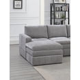 thumbnail image 3 of Granite Morgan Fabric Plush Cushion Couch 6pc Modular Sectional Set 2x Corner Wedge 2x Armless Chairs 2x Ottoman Living Room, 3 of 9
