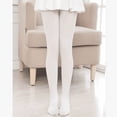 thumbnail image 3 of Collants de Ballet de Velours Filles Blanches Chaussettes de Danse Chaussettes en Microfibre Danse Professionnelle, 3 of 10