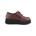 thumbnail image 3 of BLISSFUL STEP Women's Rounded Toe Lace Up Platform Oxford Shoes Burgundy 9, 3 of 8