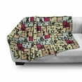 thumbnail image 3 of Space Soft Flannel Fleece Throw Blanket, Geometric Grid Design with Stripes Dots Retro Background Robot Pattern, Cozy Plush for Indoor and Outdoor Use, 50" x 70", Multicolor, by Ambesonne, 3 of 6