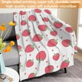thumbnail image 3 of Throw Blanket 50"x60" Flannel Plush Blanket for Bed Couch Sofa Chair Aesthetic Cute Soft Warm for Girls Women Flower Floral Fruit-Strawberry, 3 of 6