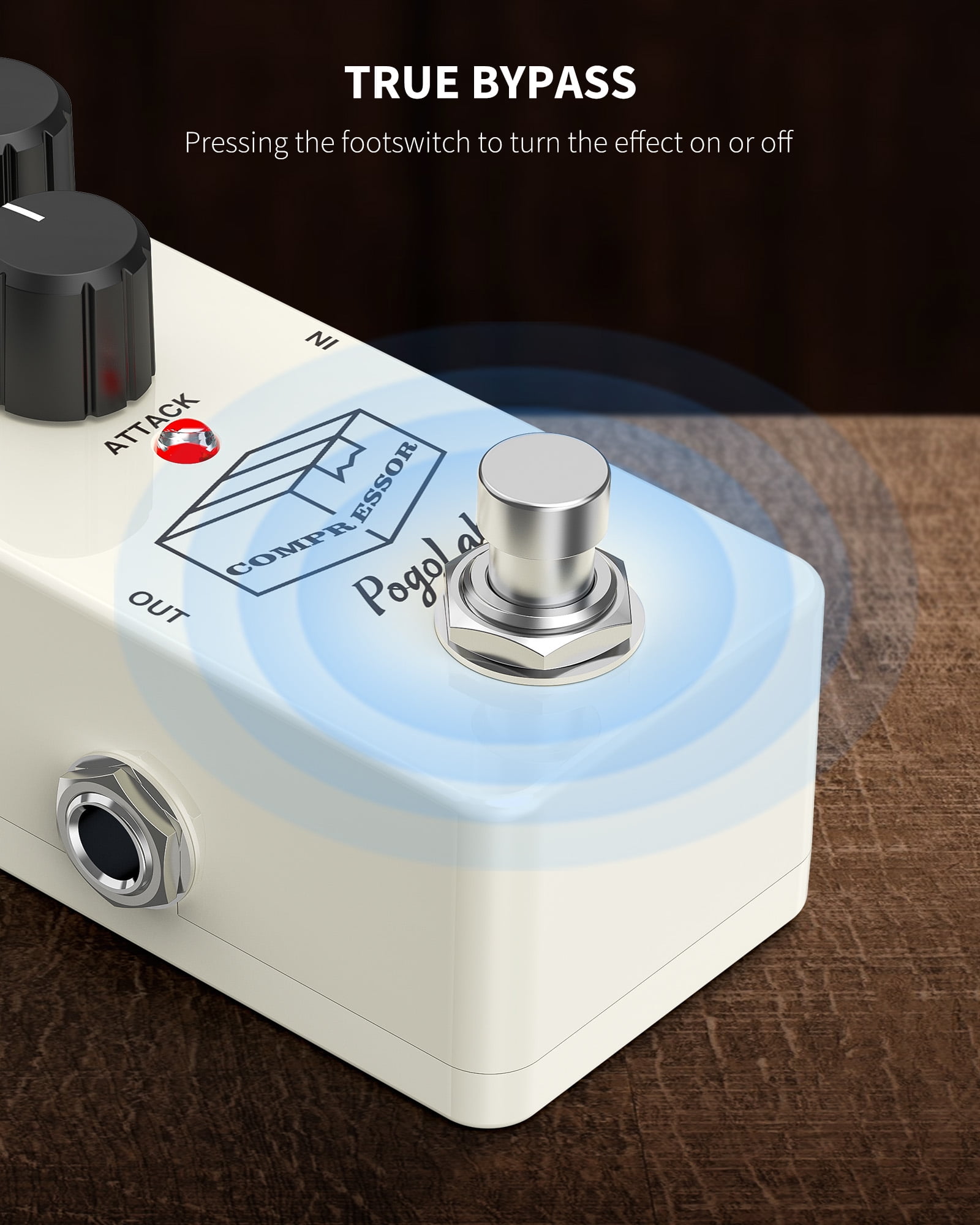 POGOLAB Compressor Pedal Guitar Pedal Compressor Mini Compressor Pedal for Electric Guitar Bass True Bypass