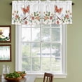 thumbnail image 3 of Rustic Flowers Butterfly Curtain Valances for Windows, Kitchen Valance Window Treatments Panel 2 Pack, Spring Botanical Floral Rod Pocket Short Curtains for Bathroom Bedroom 60 x 18 Inch, 3 of 8
