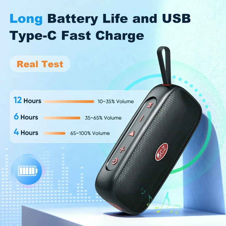 GCZ 40W Portable Bluetooth Speaker, IPX7 Waterproof, TWS Pairing