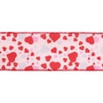 thumbnail image 5 of LaRibbons 2 1/2" Wired Ribbon | Pink w/ Red/Pink/Allover Hearts, 5 of 7