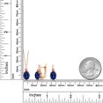 thumbnail image 2 of Gem Stone King 7.05 Ct Blue Created Sapphire Pink Created Sapphire 18K Rose Gold Plated Silver Pendant and Earrings Jewelry Set, 2 of 4