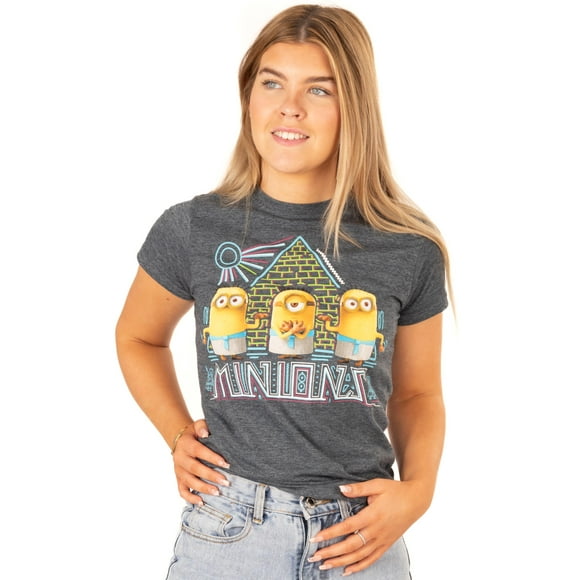 Despicable Me T-Shirt à Manches Courtes Gris pour Femmes