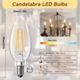 thumbnail image 2 of Bombillas LED para candelabro TJOY, regulables, 4,5 W, 2700 K, E12, paquete de 24, 2 of 7