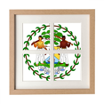 thumbnail image 1 of Emblème National du Belize Pays Cadre Mur Affichage 4 Ouvertures Image, 1 of 3