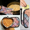 thumbnail image 5 of Yayeee Oven Mitts and Pot Holder Set of 2 Heat Resistant Kitchen Gloves Baking Hot Pad, Pink Shimmering Pattern, 5 of 5