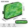 thumbnail image 3 of Standing Pencil Case with Base Large Capacity Stationery Pouch Pen Bag with Zipper for Women Men Green Ink Splatter Pattern, 3 of 7