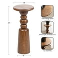 thumbnail image 3 of Kate and Laurel Tirollo Modern Round Drink Table, 10 x 10 x 22, Walnut Brown, Living Room Accent Pedestal Table with Turned Base for Use as Indoor Plant Stand, 3 of 8