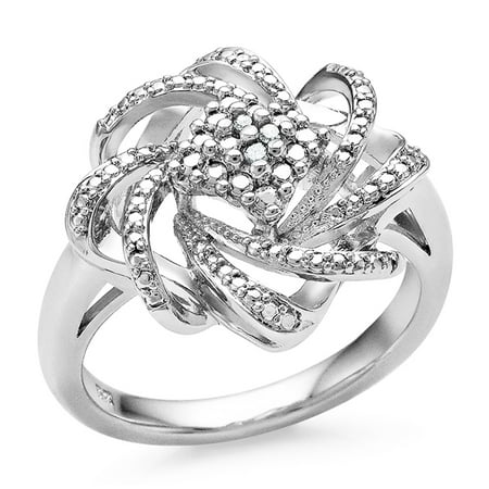 Bronze Ring - 0.03 ctw Round Diamond Accent Rhodium Over Bronze Fashion Ring
