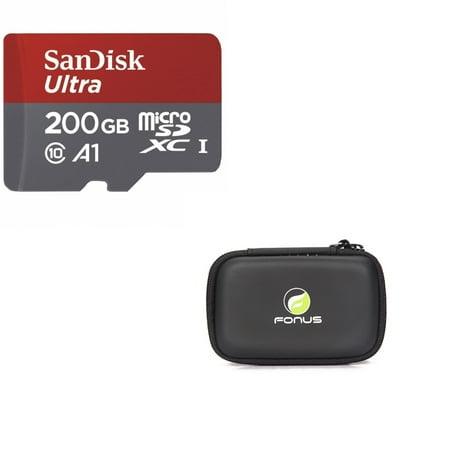 Sandisk Ultra 200GB Micro-SDXC MicroSD Memory Card High Speed Class 10 + Carry Case N1V Compatible With Alcatel 1x Evolve - ASUS Zenfone V Live Max Plus M1, ROG Phone, AR 5z 5Q 4 Pro 3 Max
