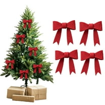 Zawou 4PCS Christmas DIY Bows, Mini Green Non-Woven Fabric Bowknot Decorations for Tree, Wreath, Garland, and Gift Wrapping