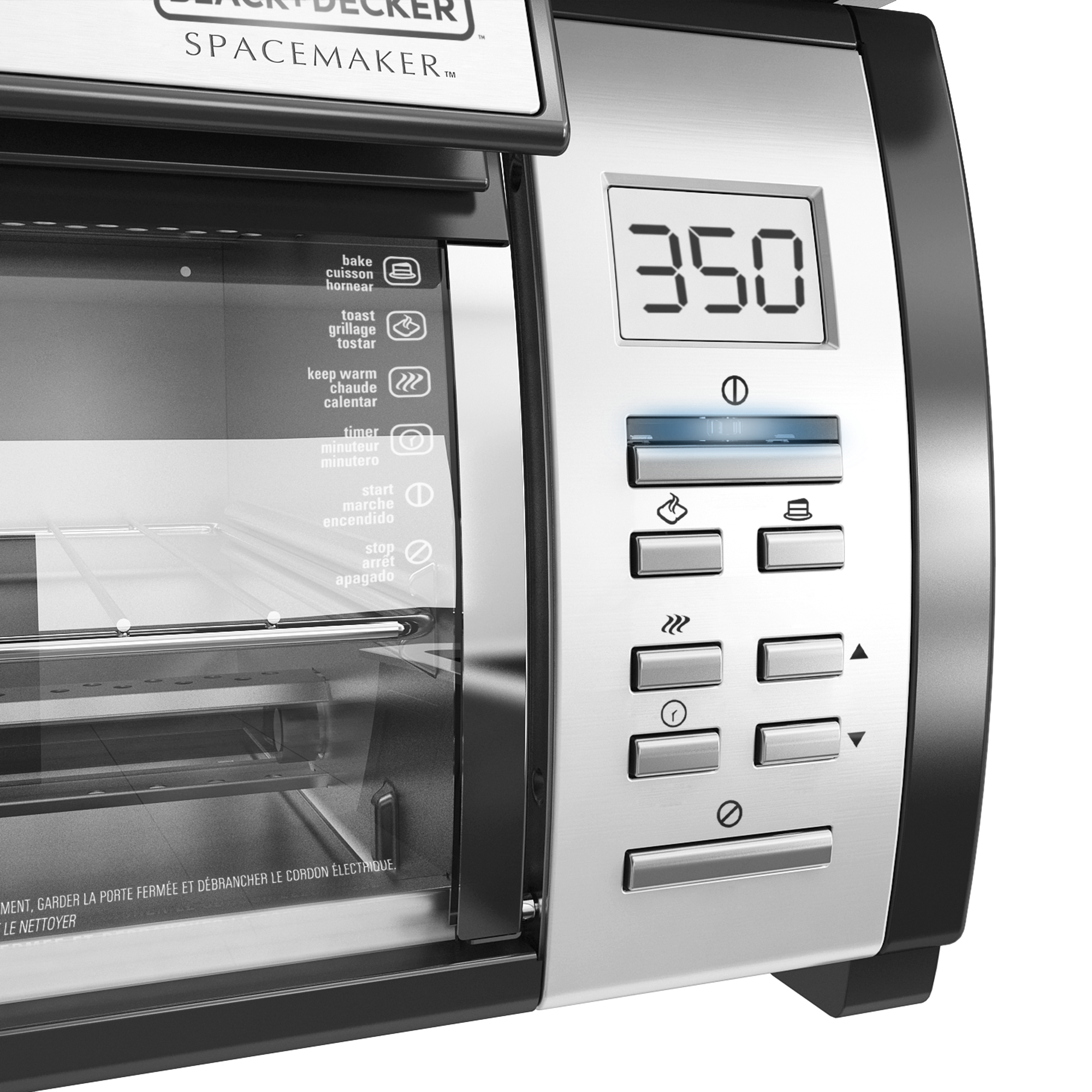 BLACK+DECKER SpaceMaker Under-Counter Toaster Oven, Black/Silver, TROS1000D - image 2 of 10