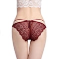 thumbnail image 5 of Bigersell String Bikini Underwear for Women Clearance Lace Underwear G-Strings Panty Style P-568 Nylon Period Panties Seamless Thong Briefs Mid Waist Women's Bikini Panties Wine L, 5 of 8