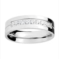 thumbnail image 3 of Men's Nine Clear Round CZs Set Center 316 Stainless Steel Wedding Band Ring - Size 13, 3 of 4