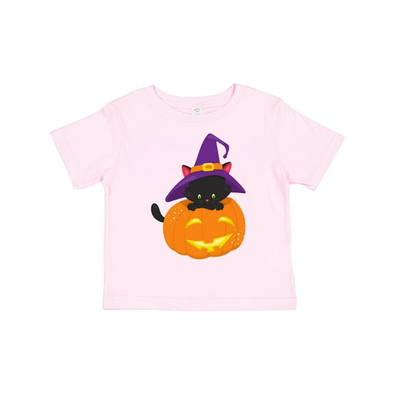 Inktastic Halloween Cat, Black Cat, Witch Hat, Pumpkin Boys or Girls Toddler T-Shirt