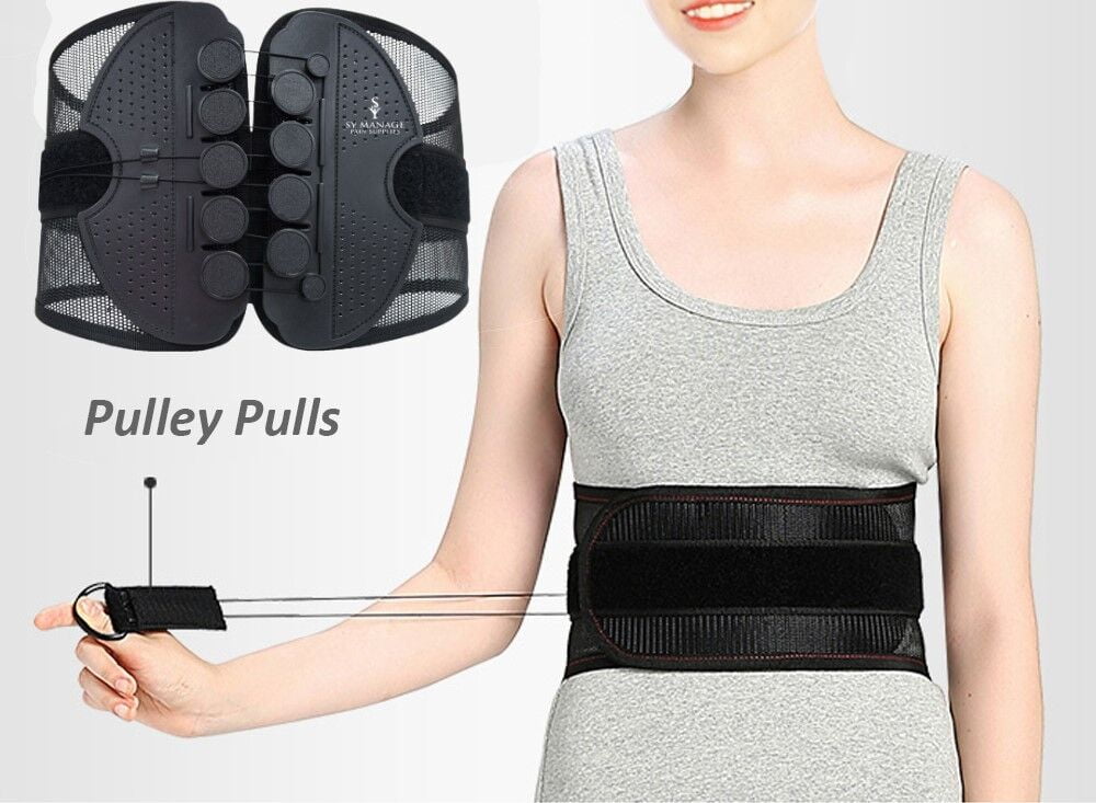 Back Pain Brace, Compression Belt for Lower Back Pain Relief Adjustable Pulley Back Brace