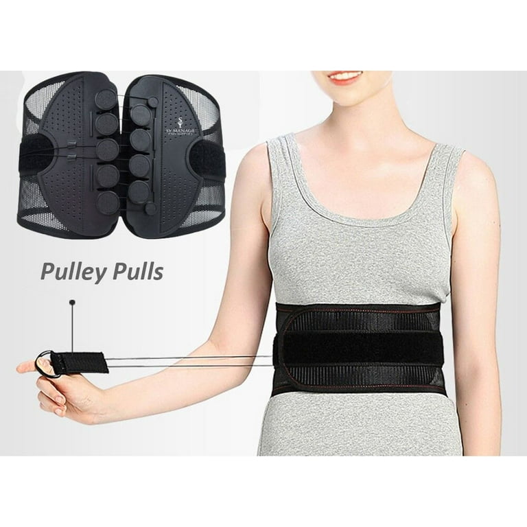 Back Pain Brace, Compression Belt for Lower Back Pain Relief - Adjustable  Pulley Back Brace, Bulging Disc Corset Back Supports Waist Belt 