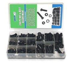 240 PC PIECE MM METRIC SIZE NUT AND BOLT SCREW ASSORTMENT HARDWARE KIT 