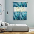 thumbnail image 5 of Modern Turquoise Kitchen Curtains Sets for Windows 36 Inch Length, Abstract Teal Gold Marble Textured Rod Pocket Window Treatments Tier Curtains and Valances Set for Bedroom/Bathroom, 5 of 8