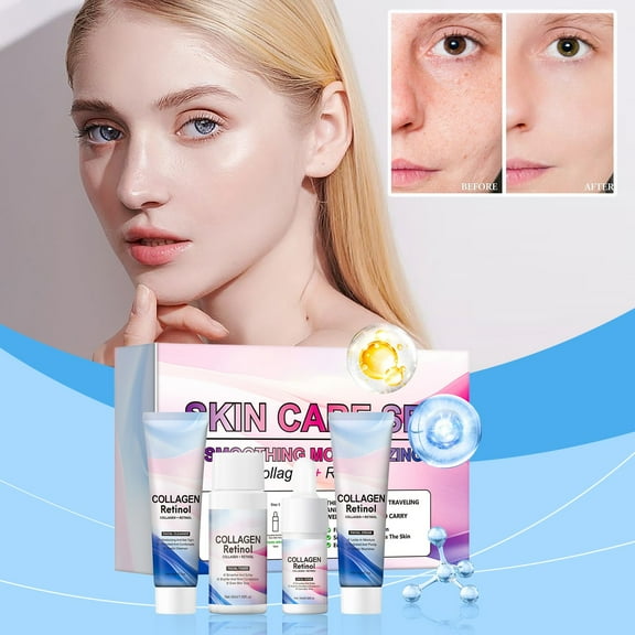 Beauty Products for Women, Collagens Retinol Antis Wrinkle Tightening Set Travel Skincares Set Antis Aging And Light Line Skincares Set Box