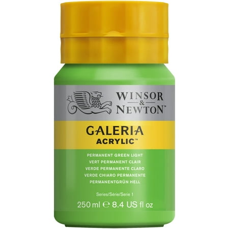Bottle Permanent Green - Winsor & Newton Galeria Acrylic, 250ml Squeeze Bottle, Permanent Green Light