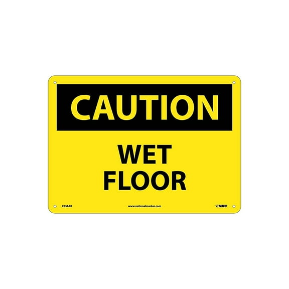 National Marker Caution Signs; Wet Floor 10X14 .040 Aluminum C658AB
